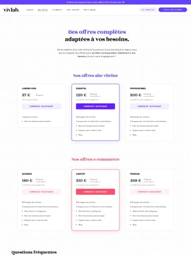 VIVLAB - Site vitrine