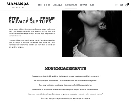 MAMANOA - Site e-commerce