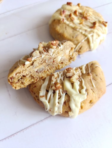 Cookie vanille, chocolat blanc, noix de pécan