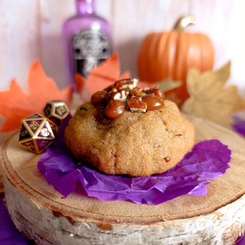 Cookie vanille pomme, caramel, pécan et cannelle