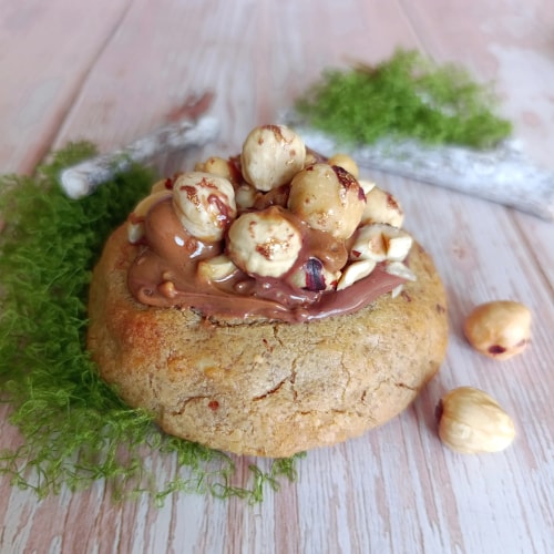 Cookie noisettes, cœur praliné