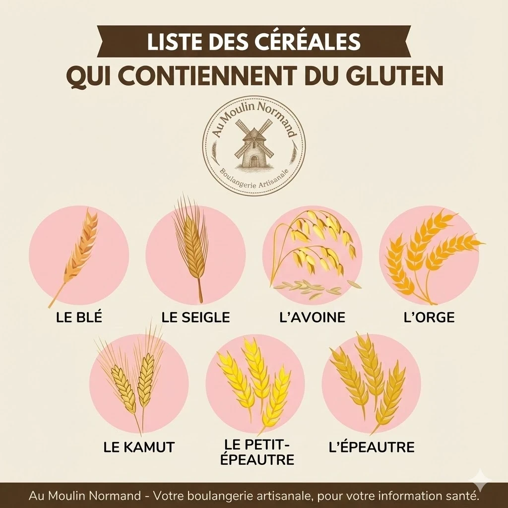 Quelles sont les céréales qui contiennent du gluten ?