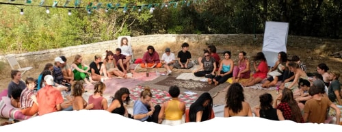 collectif artiviste le Bruit qui court lors d'une résidence de création artistique et militante