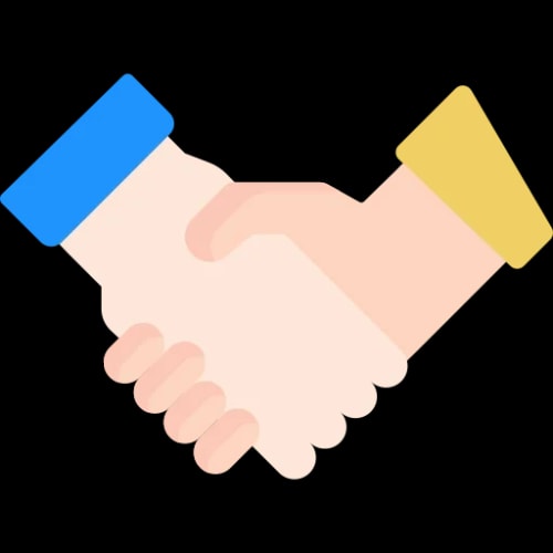Deux mains se serrent pour symboliser une poignée de main, pour la confiance et l'engagement