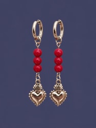 Boucles d'oreilles Cœur de flammes