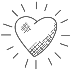Illustration représentant un coeur brillant