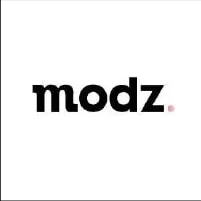 Logo avec le texte 'modz' en lettres noires sur un fond blanc